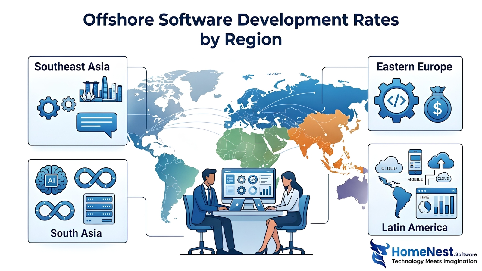 Offshore Software Development Rates by Region